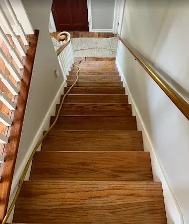 Refinished oak staircase and treads by Klaasen Wood Floors